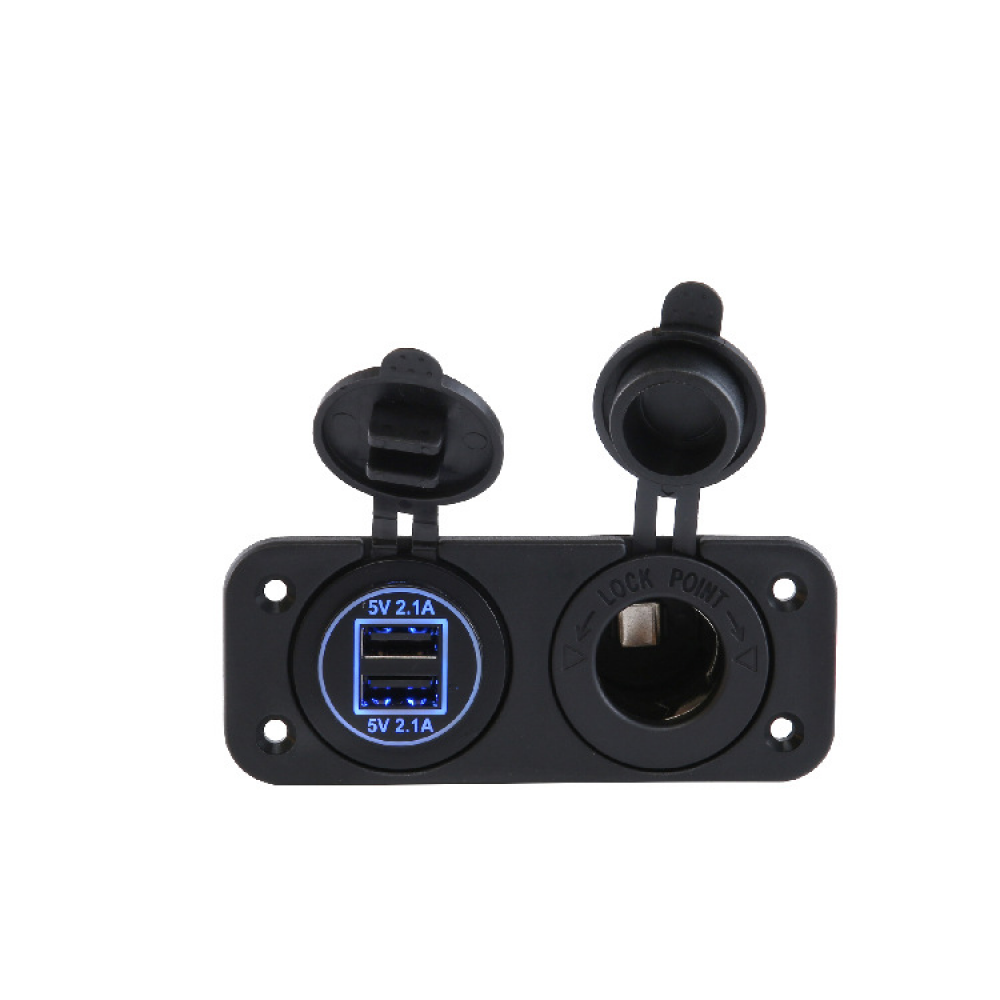 Auto Zigarettenanzünder Dual 4,2A USB Buchse Power Mount Panel Boot Marine RV LED - Bild 13 von 15