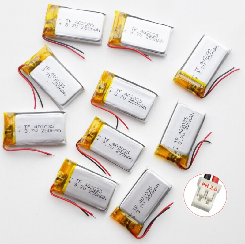 5/10pcs 3.7V 402035 LiPo Polymer 250mAh Rechargeable Battery For Video Pen PH2.0 - Picture 9 of 9