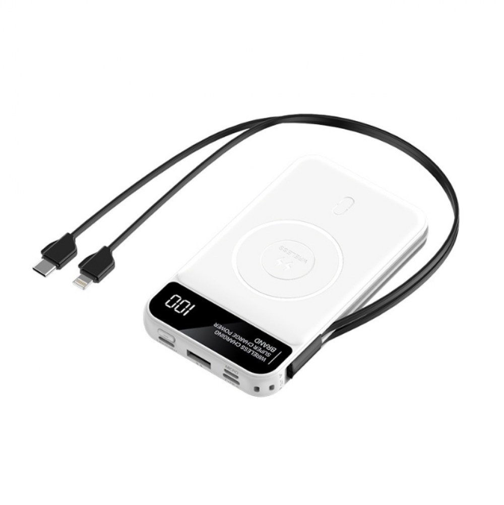 10000mAh Magnetic Wireless Fast Charging Power Bank Portable Battery With 2Cable - 第 19/20 張圖片