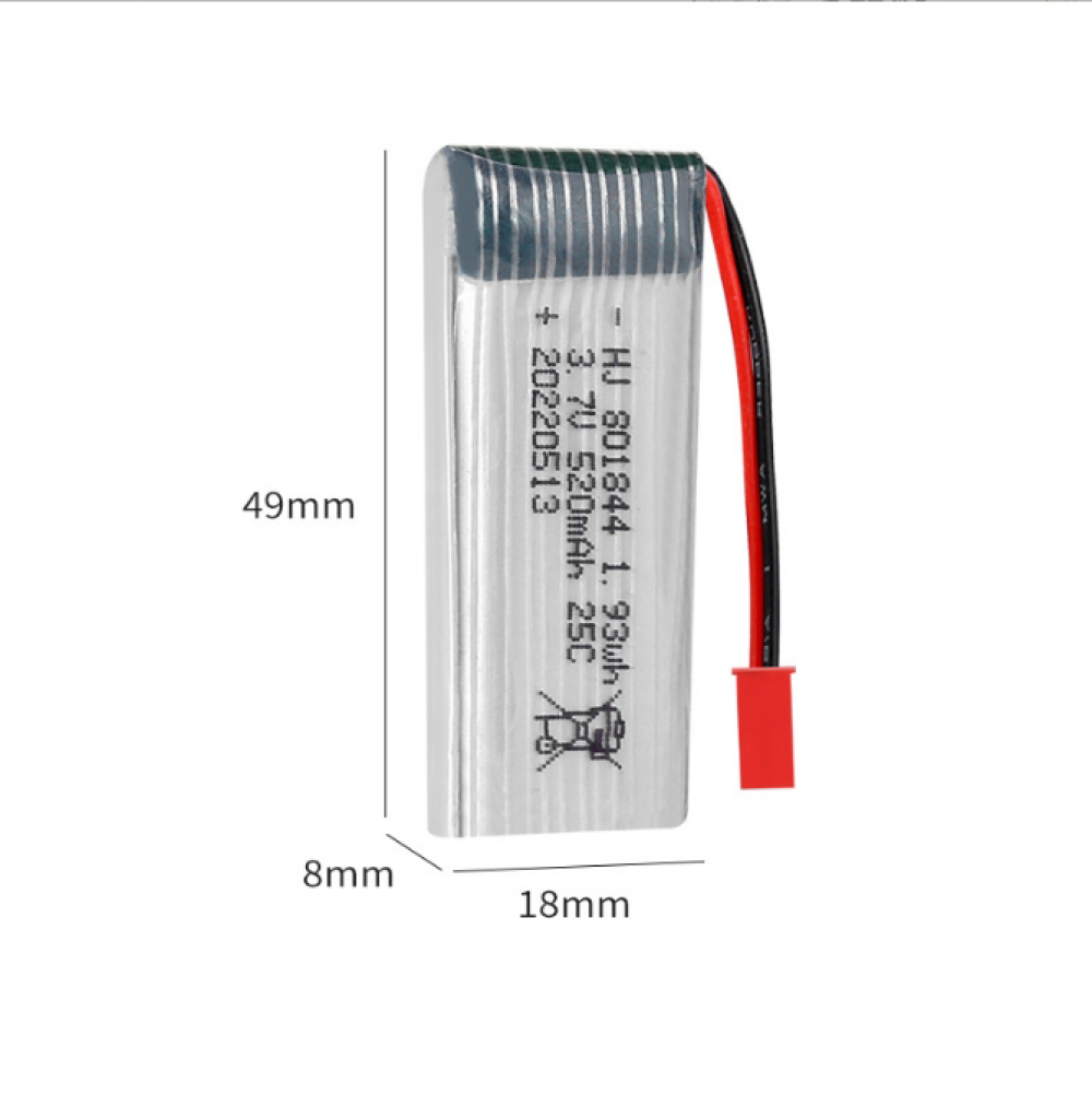 3.7V 520mAh 25C 801844 Lipo Battery SM-2P plug for Hubsan H107P RC Camera Drone - Picture 11 of 12