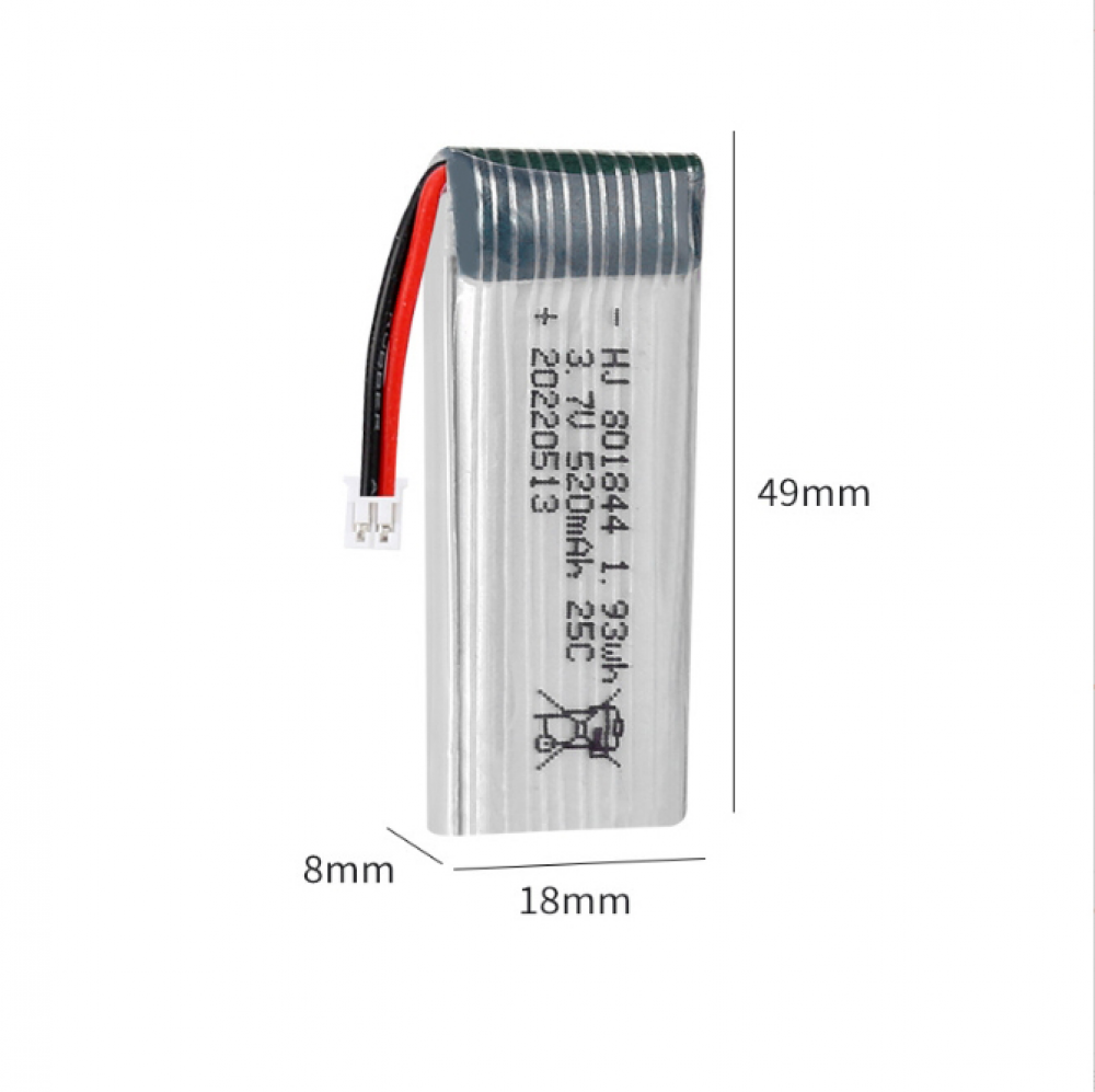 3.7V 520mAh 25C 801844 Lipo Battery SM-2P plug for Hubsan H107P RC Camera Drone - Picture 12 of 12