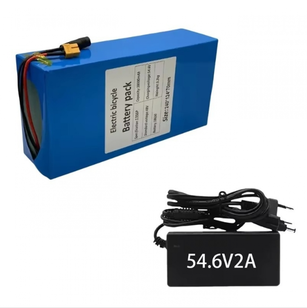 13S6P 48V 38Ah EBike Battery Pack 38000mAh 48V 2000W 50A BMS with Charger New