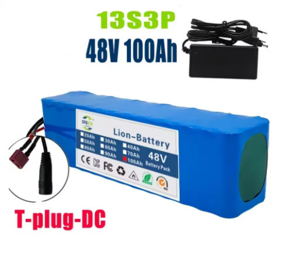 13S3P 48V 100000mAh 100Ah lithiu-ion battery pack with BMS suitable for 54.6V - Picture 8 of 9