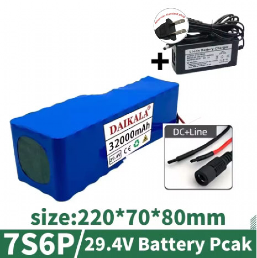 Batería recargable de iones de litio 7S6P 29,4 V 32 Ah para 24 V con coche de equilibrio BMS - Imagen 18 de 20