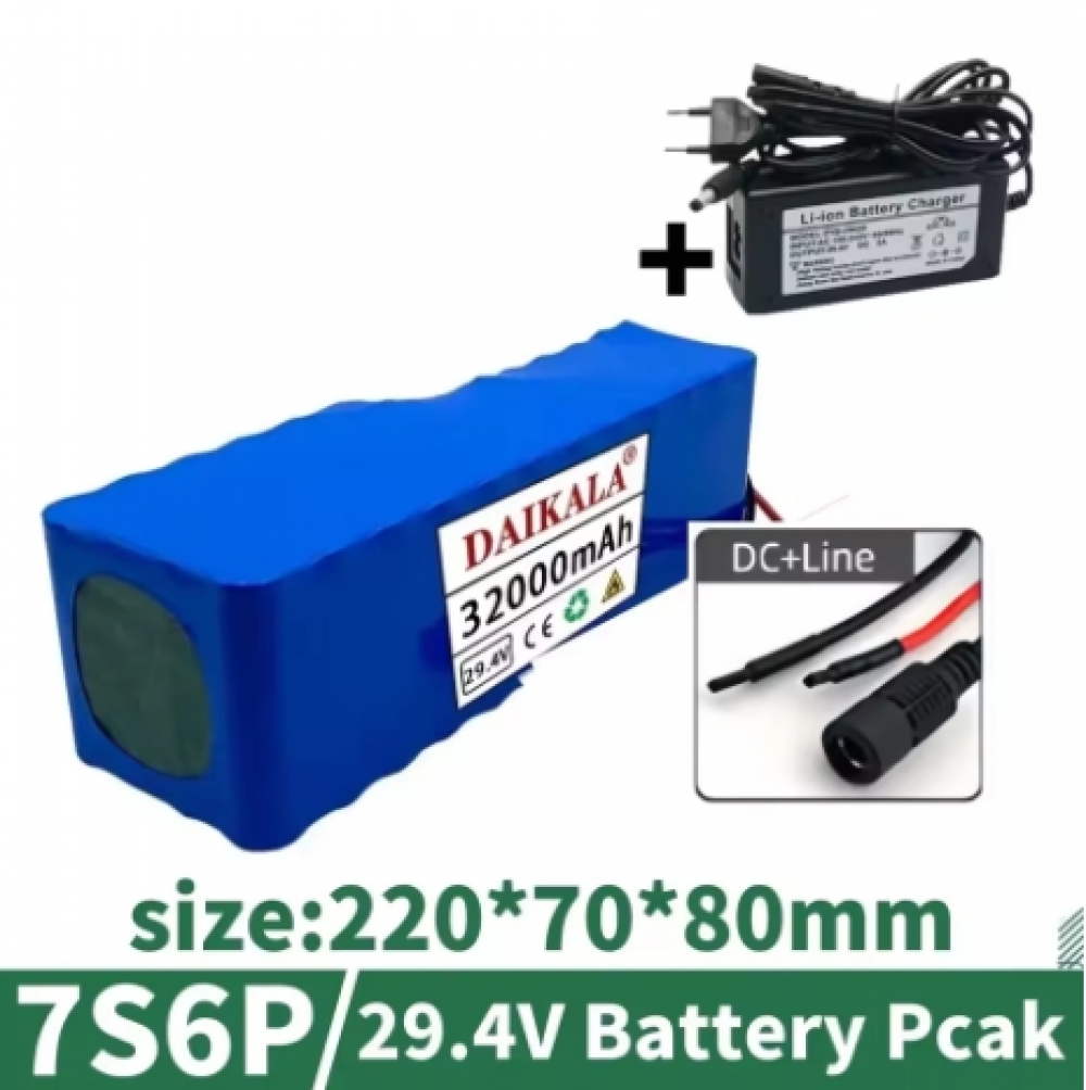 Batería recargable de iones de litio 7S6P 29,4 V 32 Ah para 24 V con coche de equilibrio BMS - Imagen 17 de 20