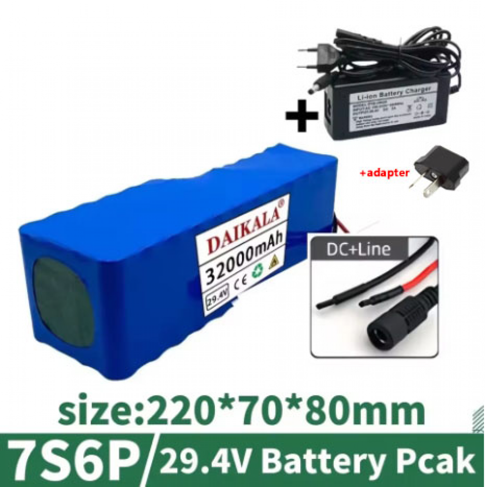 Batería recargable de iones de litio 7S6P 29,4 V 32 Ah para 24 V con coche de equilibrio BMS - Imagen 19 de 20