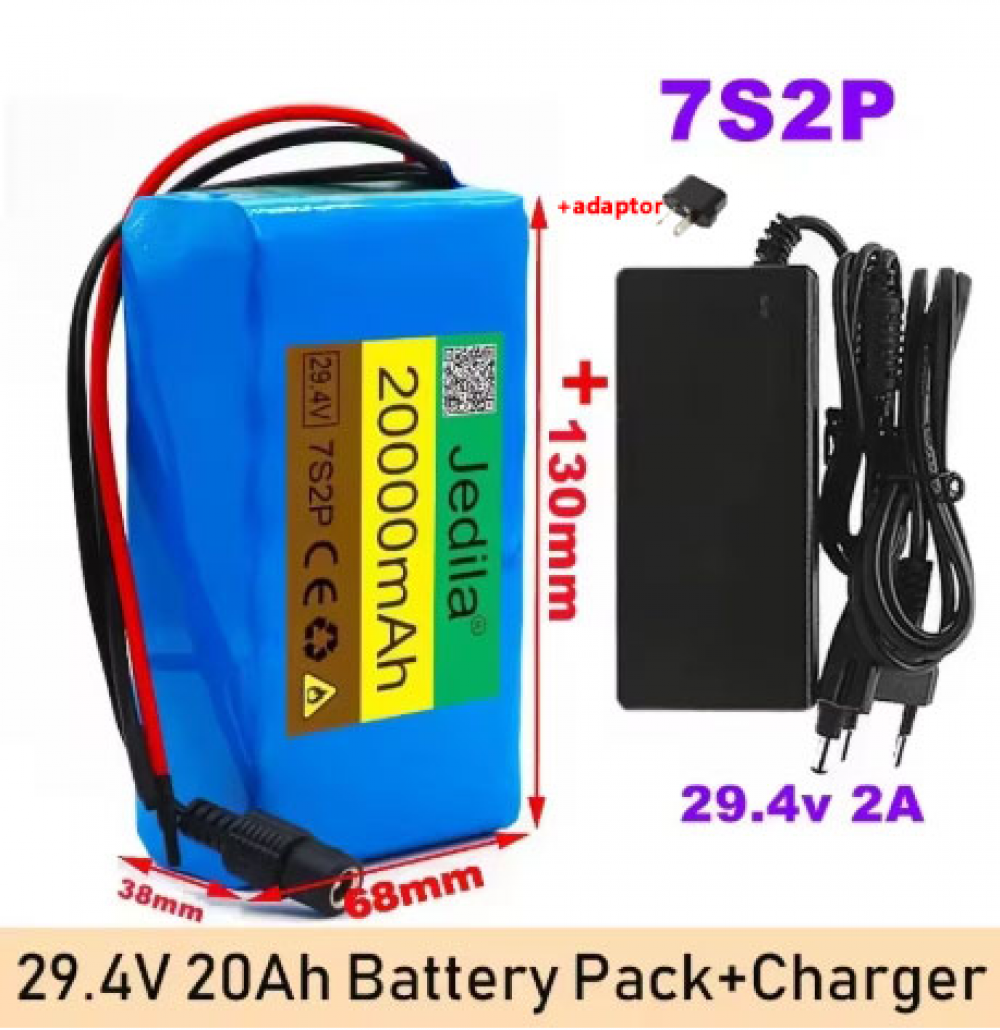 Nueva Batería 24V 20Ah 7s2p Li-lon 29.4v 20000mAh con Bicicleta Eléctrica BMS - Imagen 13 de 14