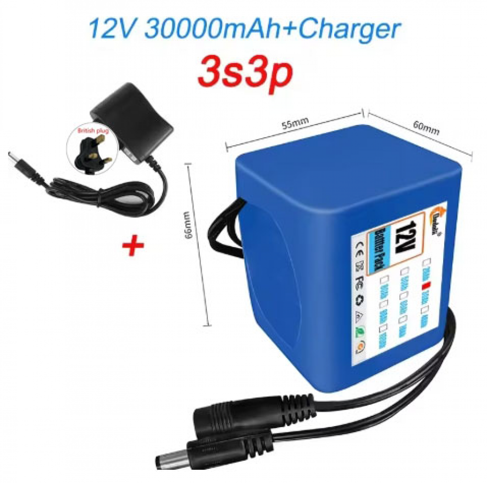 12V 50Ah Rechargeable Li-lon Battery Pack 3S5P with BMS for Fishing Bicycle - Picture 13 of 17
