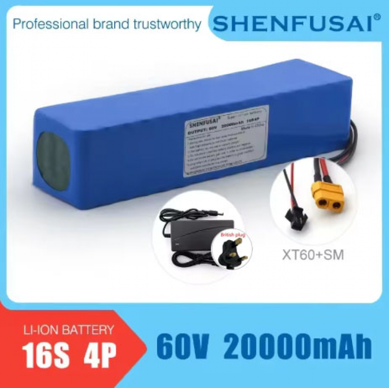 New High power 60V Li-lon battery pack suitable for bicycles 16S4P 20Ah 20000MAh - Picture 27 of 30