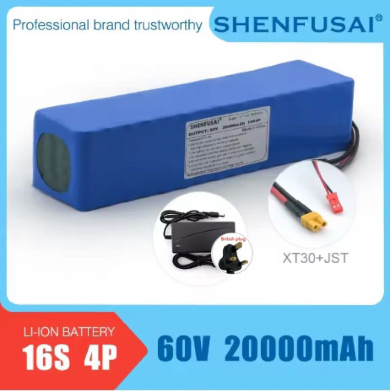 New High power 60V Li-lon battery pack suitable for bicycles 16S4P 20Ah 20000MAh - Picture 29 of 30