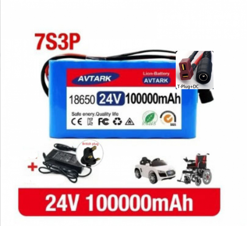 Batería Li-Lon 24V 7S3P 100Ah con 20A BMS para Scooter Silla de Ruedas Eléctrica - Imagen 12 de 13