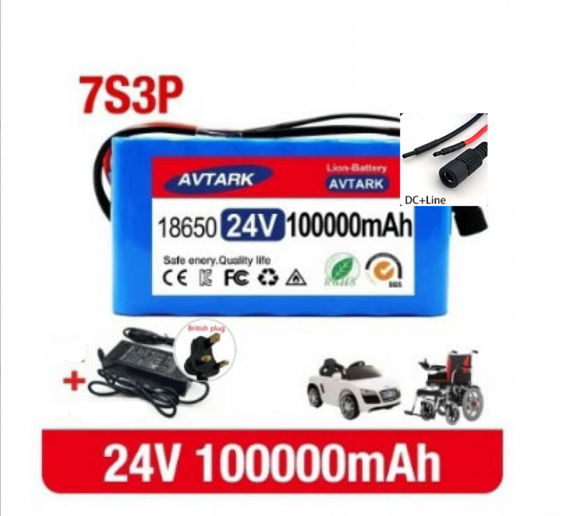 Batería Li-Lon 24V 7S3P 100Ah con 20A BMS para Scooter Silla de Ruedas Eléctrica - Imagen 13 de 13
