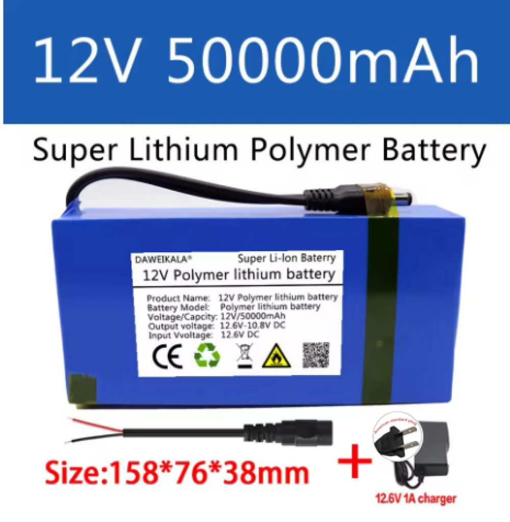 12V Polymer Li-lon Battery 50Ah camping equipment Lever Solar Lamp Outdoor Power - Picture 11 of 14