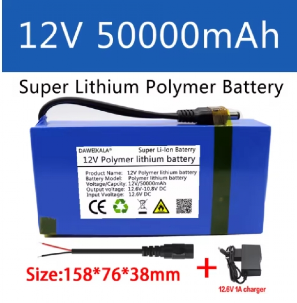 12V Polymer Li-lon Battery 50Ah camping equipment Lever Solar Lamp Outdoor Power - Picture 13 of 14