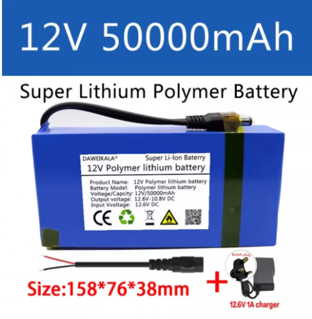 12V Polymer Li-lon Battery 50Ah camping equipment Lever Solar Lamp Outdoor Power - Picture 12 of 14
