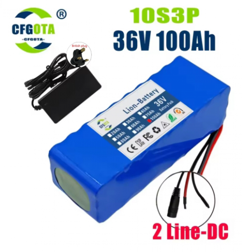 Paquete de baterías 36V 100Ah 10S3P 100000mAh incorporadas 15A BMS + 42V 2a carga - Imagen 11 de 13