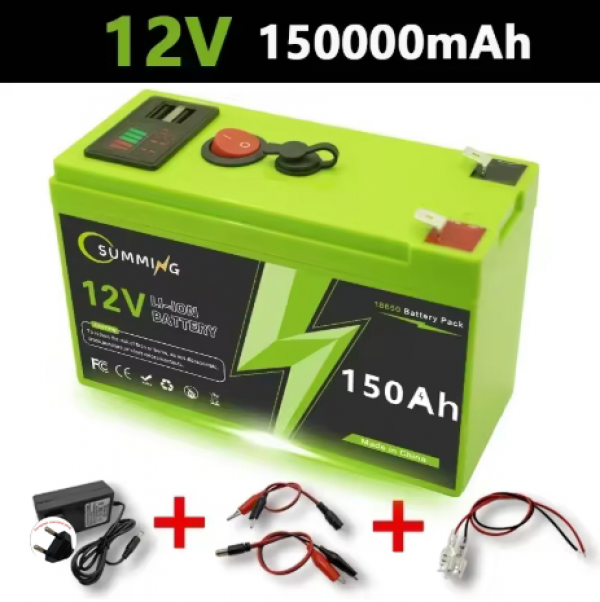 Batería Li-lon 12V 150Ah LiFePO4 Radio BMS Incorporada Kayak Buscador de Peces Panel Solar - Imagen 10 de 11