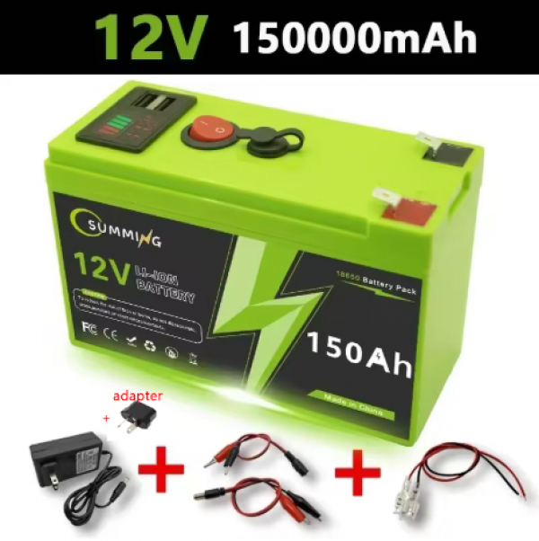 Batería Li-lon 12V 150Ah LiFePO4 Radio BMS Incorporada Kayak Buscador de Peces Panel Solar - Imagen 11 de 11