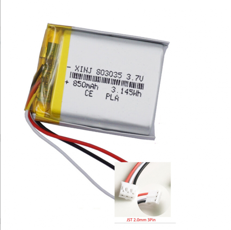 Batería Li 3.7V 850mAh 3.14Wh Conector JST 3Pin Termistor NTC 803035 - Imagen 19 de 20