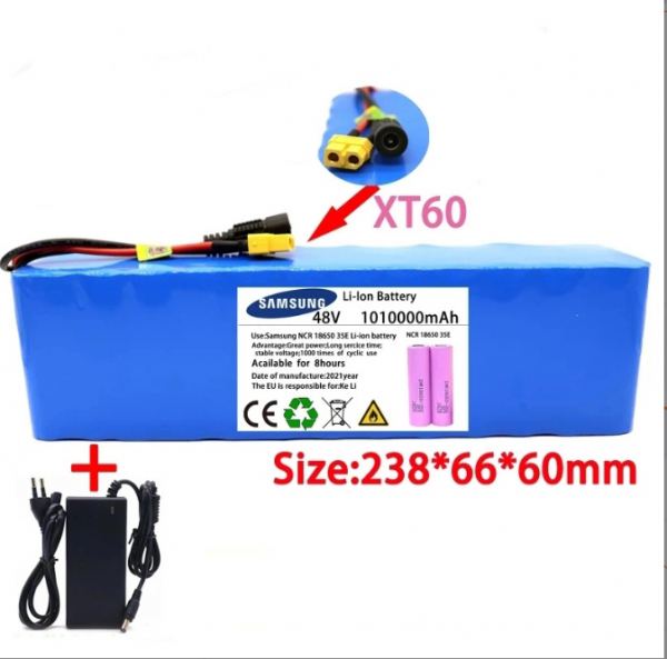 Batería de iones de litio 48V 13S3P XT60 para bicicleta eléctrica scooter 54,6V con cargador BMS - Imagen 11 de 12