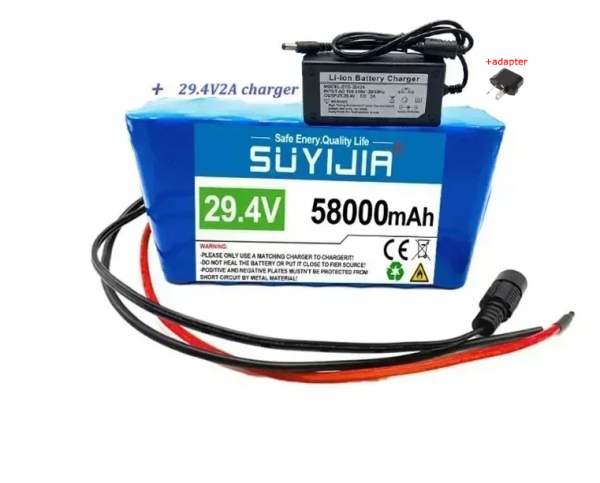 24V 58Ah 7S2P Li-ion Rechargeable Battery Pack For E-bike Scooter With BMS NEW - Picture 13 of 13