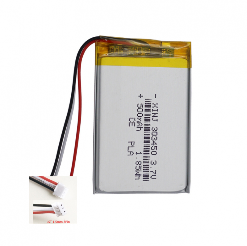 3.7V 500mAh 1.85Wh Li Battery 303450 JST 3pin Connector NTC Thermistor 3-Wires - Picture 18 of 20