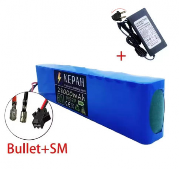 New 16S2P 60V 28Ah Battery Pack with Large Capacity Batteries +Charger Plug - Imagen 8 de 12