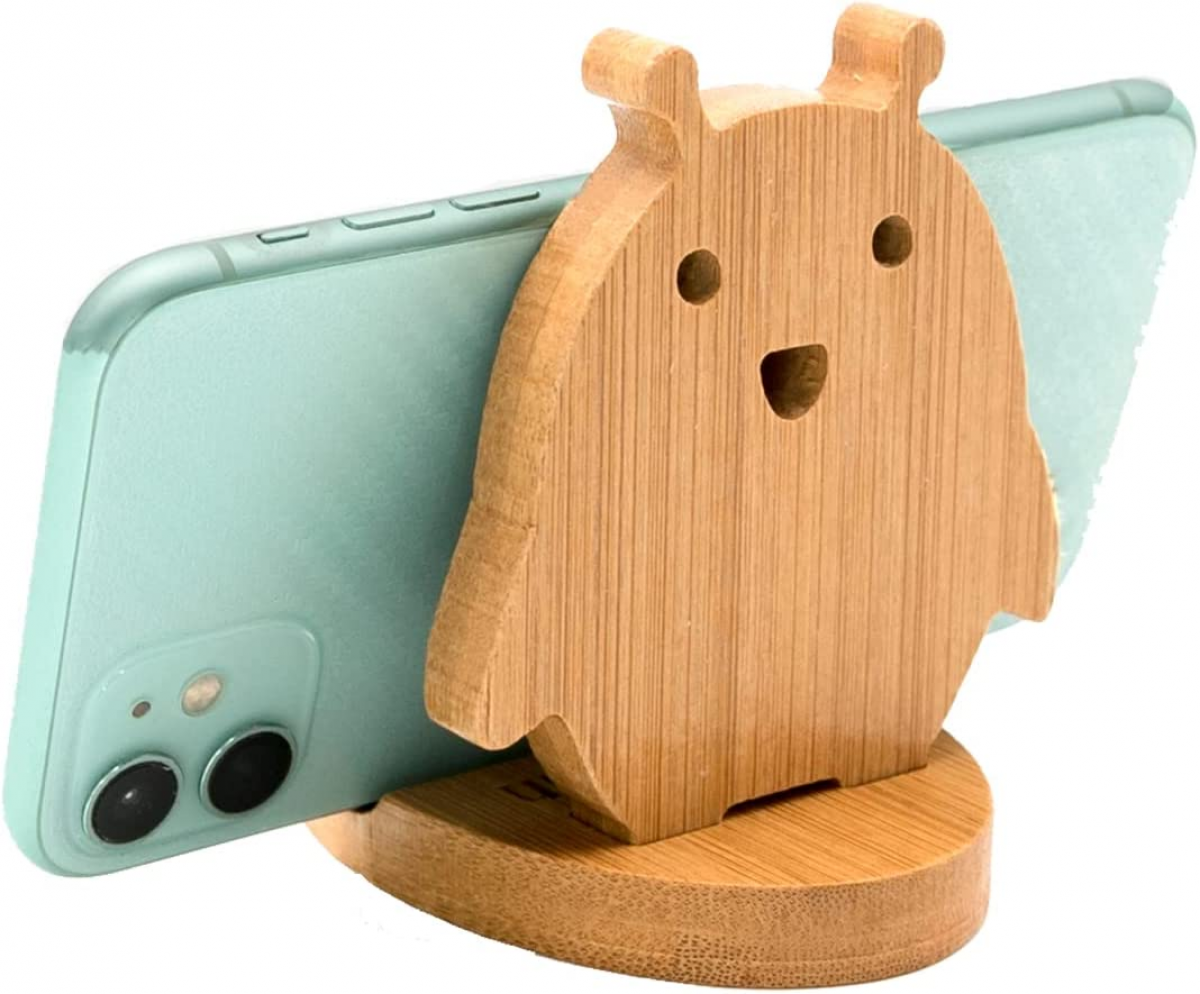 simplesun Cute Cell Phone Stand Accessories Office Supplies for Desk,  Bamboo Wood Cell Phone Holder Desktop for All Mobile Phones, iPhone 11 12  XS Max XR, Android Smartphone, iPad, Tablet (Bear) - Yahoo Shopping