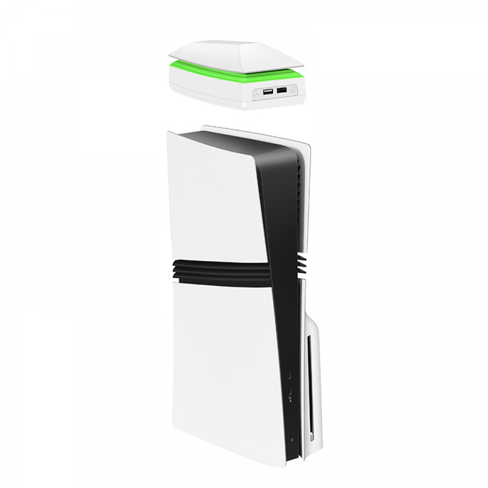 Ventilador de refrigeración superior con iluminación RGB para PS5 PRO, ventiladores dobles de alta velocidad 2 puertos USB - Imagen 10 de 15