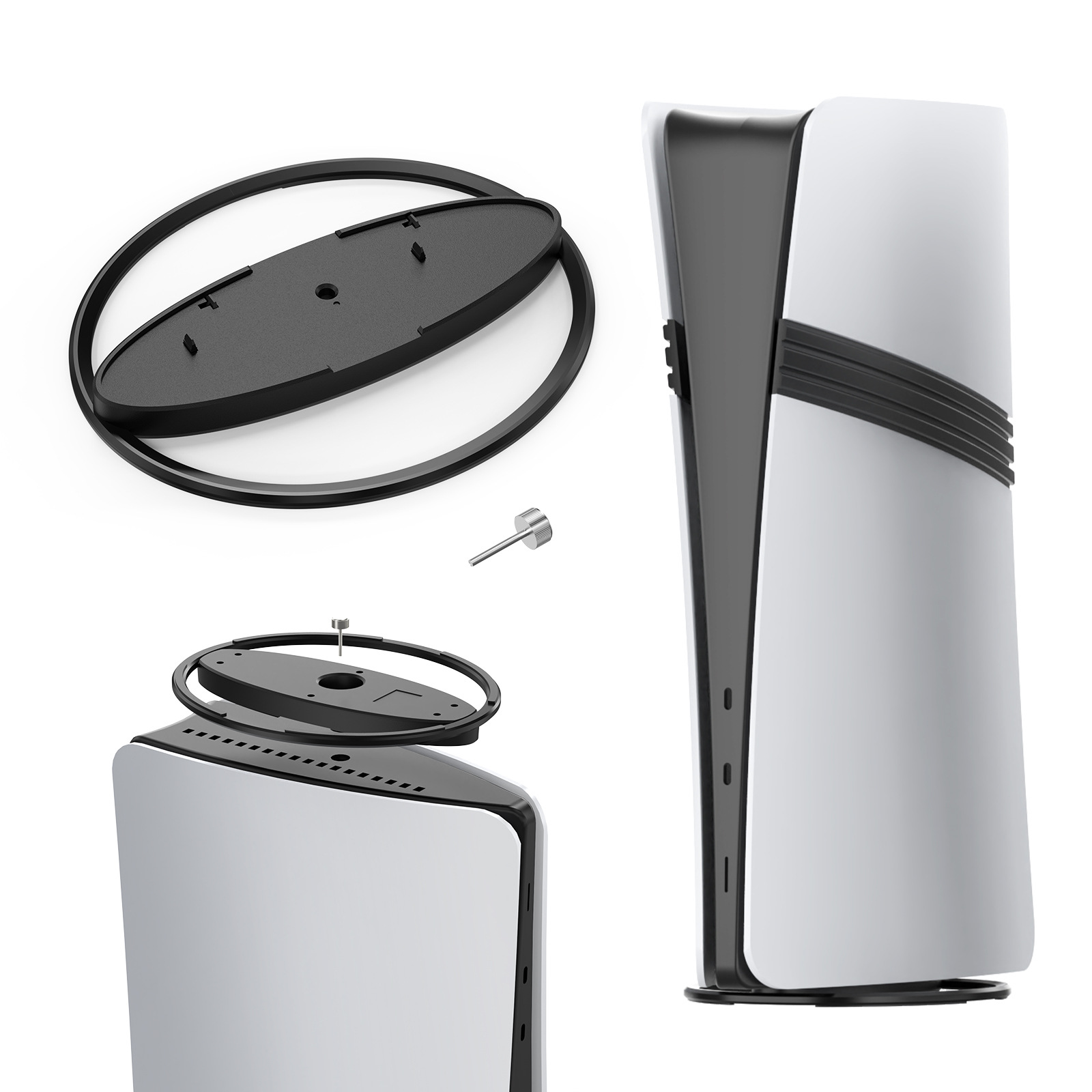 thumbnail image 1 of Soporte metálico vertical con base antideslizante compatible con la consola PlayStation 5 Slim/Pro - Soporte portátil para consola PS5, 1 of 9