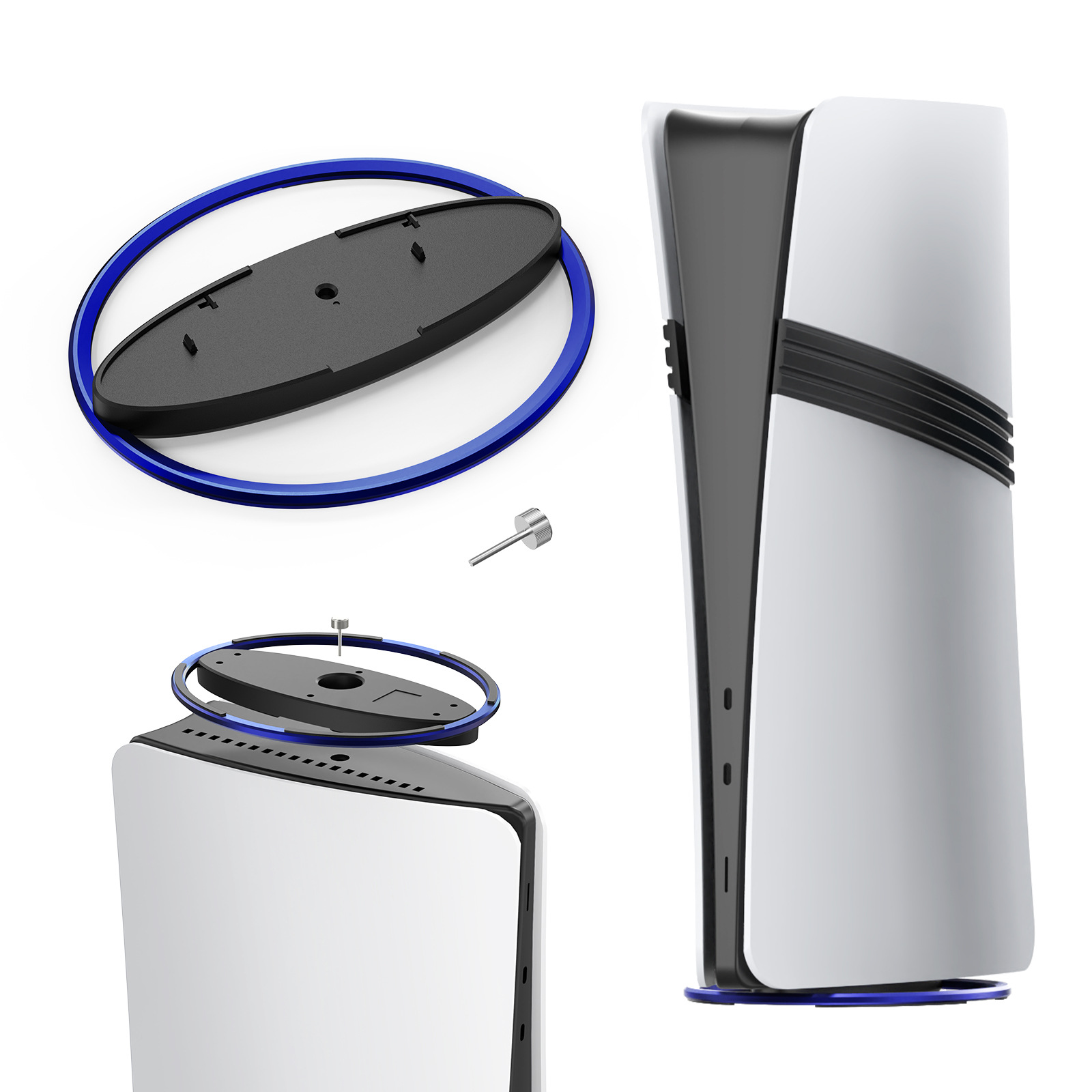 thumbnail image 1 of Soporte metálico vertical con base antideslizante compatible con la consola PlayStation 5 Slim/Pro - Soporte portátil para consola PS5, 1 of 9