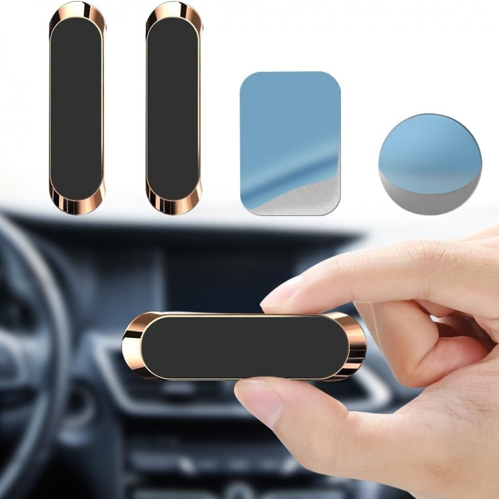 thumbnail image 1 of Pack de 2 soportes magnéticos universales para teléfono móvil con placas metálicas, soporte para teléfono móvil para coche, 1 of 6