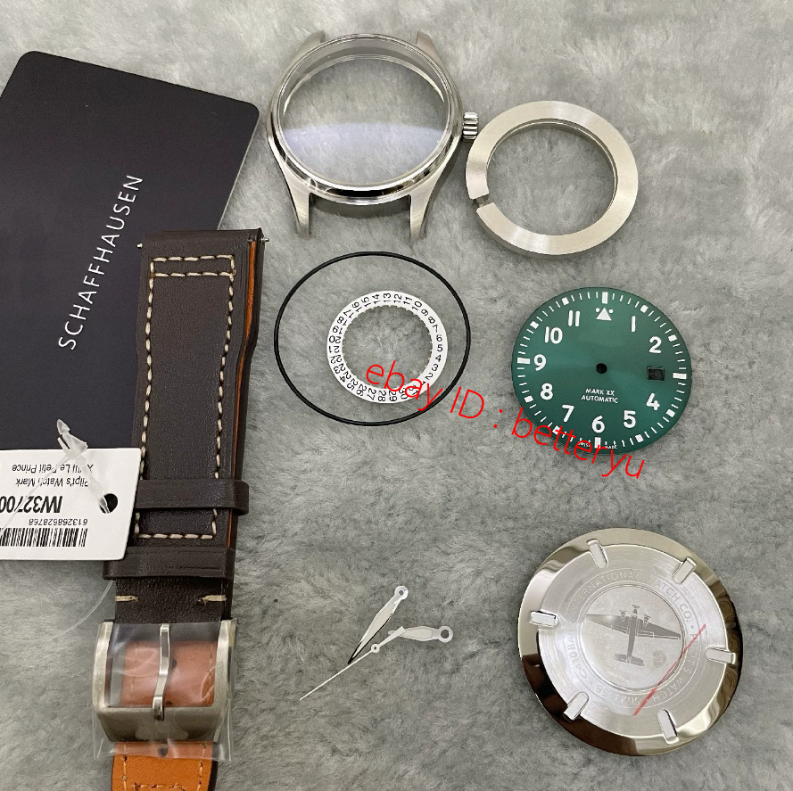 DIY For I W C Mark 20 40MM 2824 2892 Titanium Watch Case + Dial + Hands + Strap