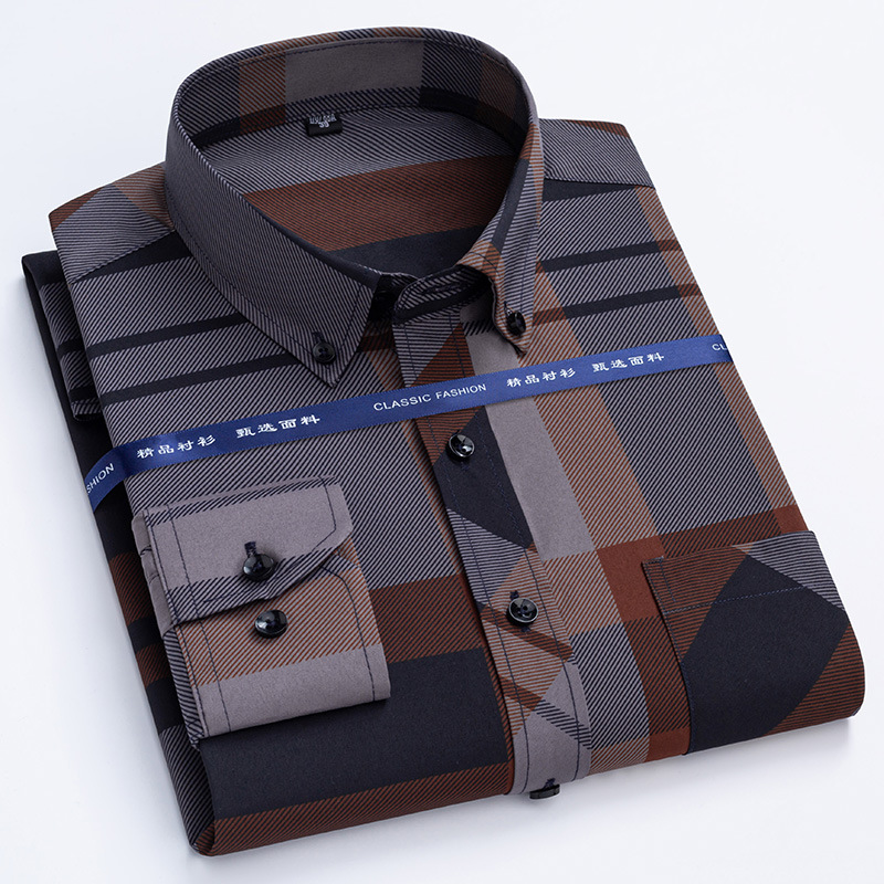 Camicie eleganti uomo maniche lunghe business formale bottoni non ferro camicie casual top - Foto 11 di 15