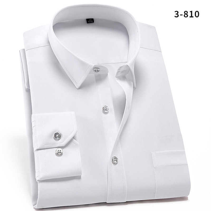 Herren Kleid Shirts Langarm Formelles Geschäft Elastischer Stoff Freizeit Shirts Top - Bild 15 von 20