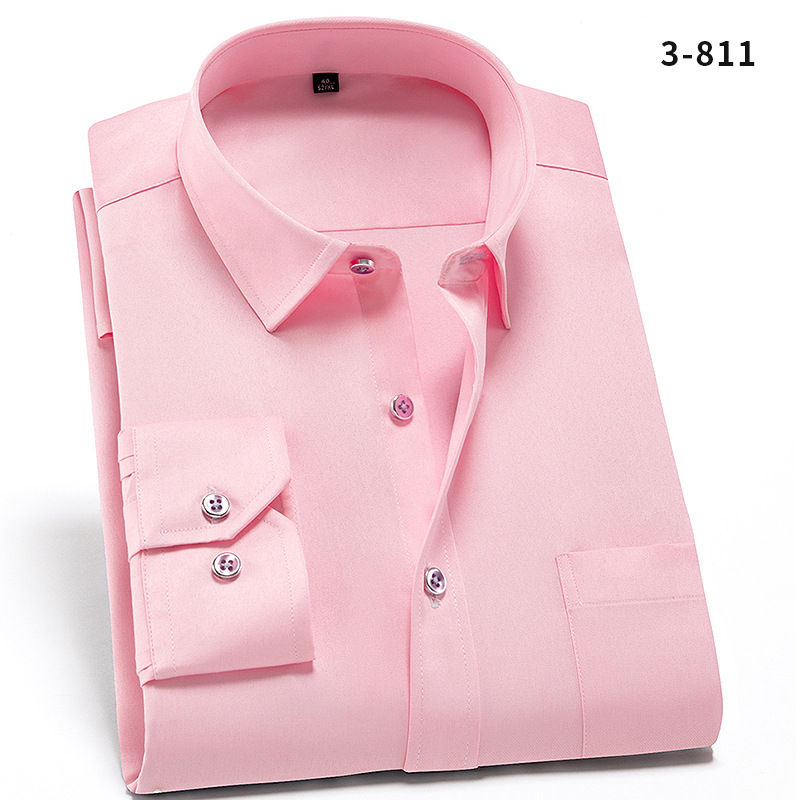 Herren Kleid Shirts Langarm Formelles Geschäft Elastischer Stoff Freizeit Shirts Top - Bild 16 von 20