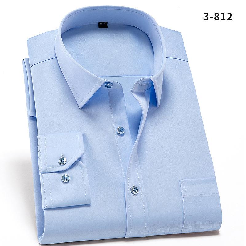 Herren Kleid Shirts Langarm Formelles Geschäft Elastischer Stoff Freizeit Shirts Top - Bild 17 von 20