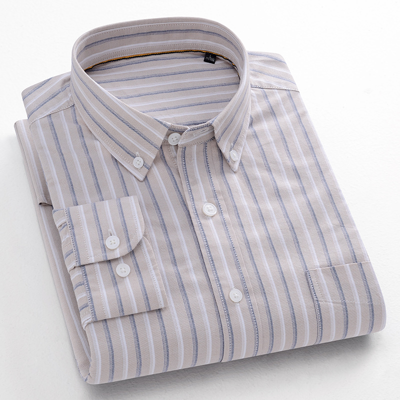 Herren Kleid Shirts Langarm Formelles Geschäft Oxford Baumwolle Freizeit Shirts Tops - Bild 13 von 15