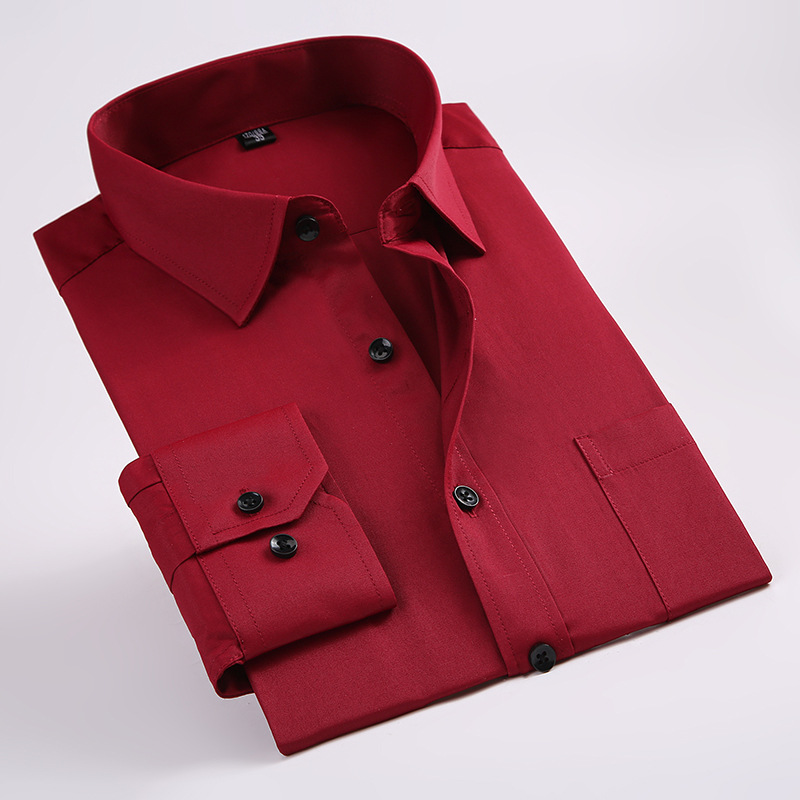 New Mens Dress Shirts Long Sleeves Formal Business Work Pocket Casual Shirts Top - Picture 14 of 14