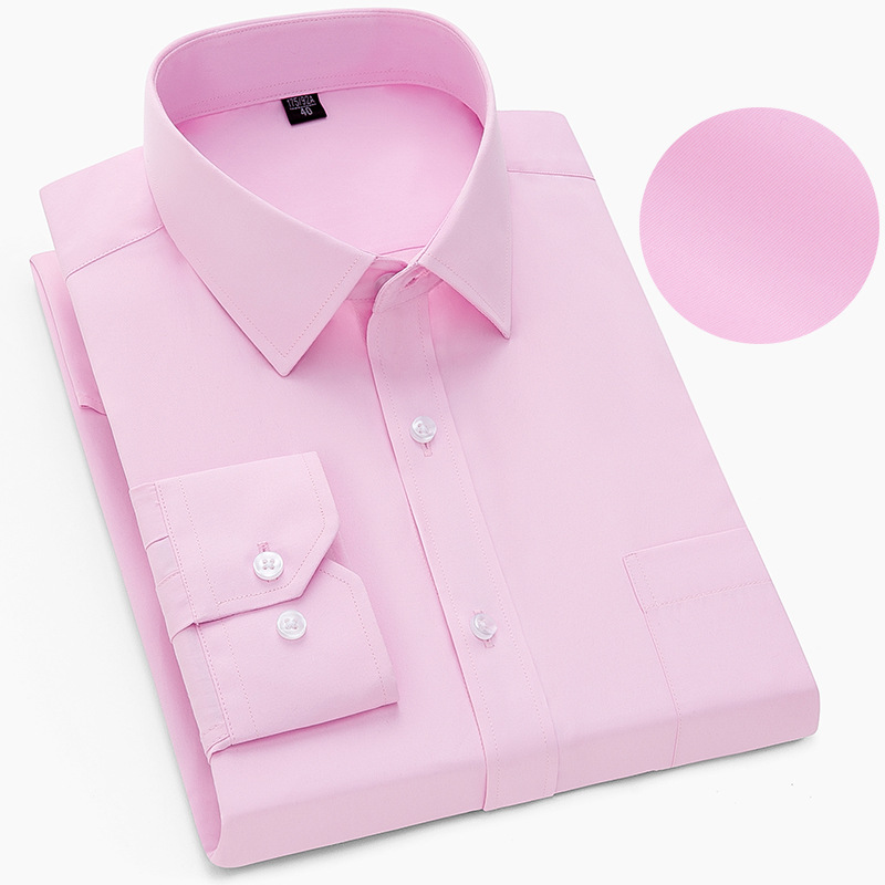 New Mens Dress Shirts Long Sleeves Formal Business Work Pocket Casual Shirts Top - Picture 12 of 14