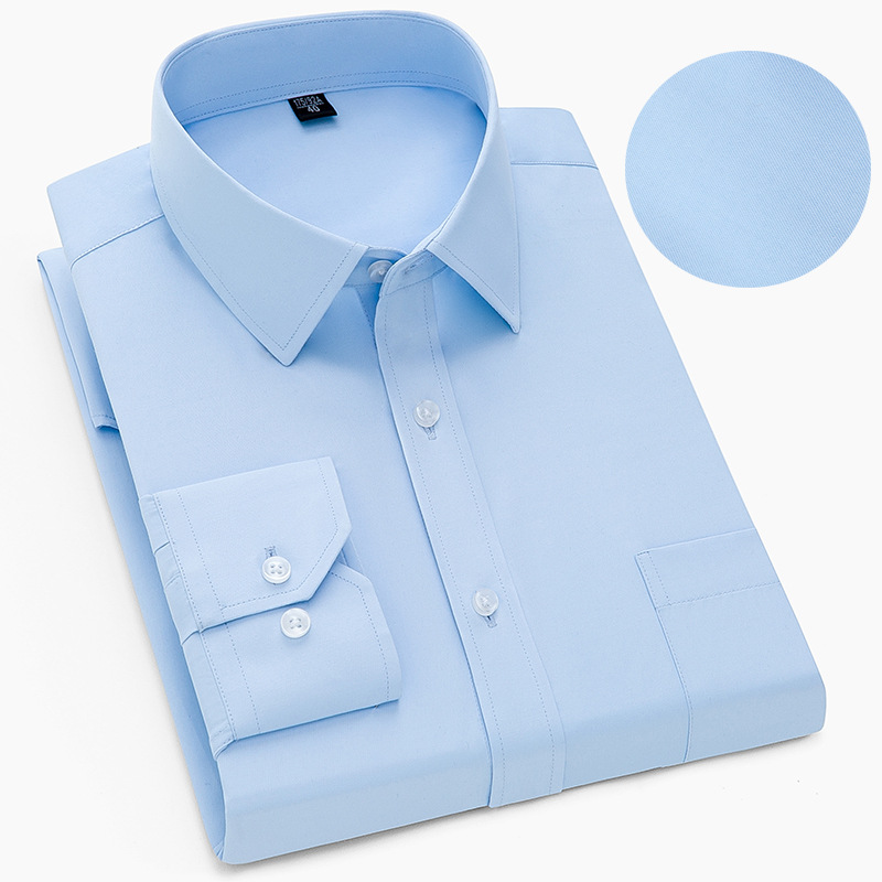 New Mens Dress Shirts Long Sleeves Formal Business Work Pocket Casual Shirts Top - Picture 13 of 14