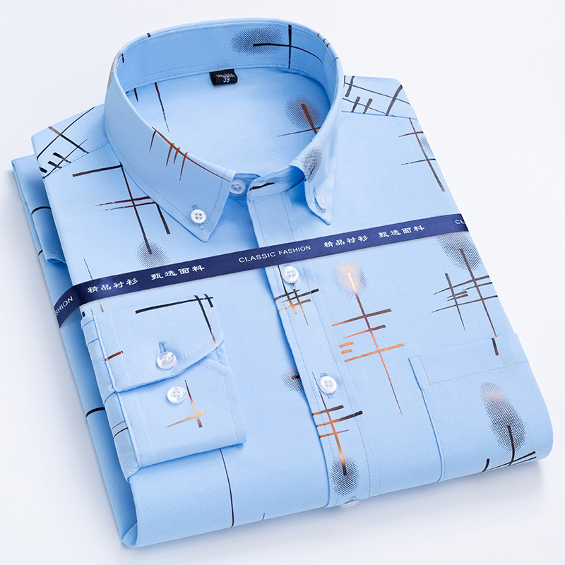 Camicie eleganti uomo maniche lunghe business formale bottoni non ferro camicie casual top - Foto 15 di 15