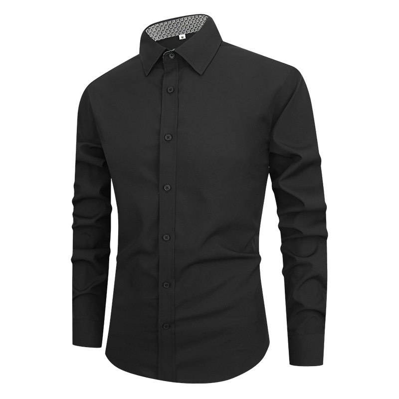 Mens Dress Shirts Formal Business Long Sleeves 4 Sided Elastic Casual Shirts Top - Picture 15 of 21