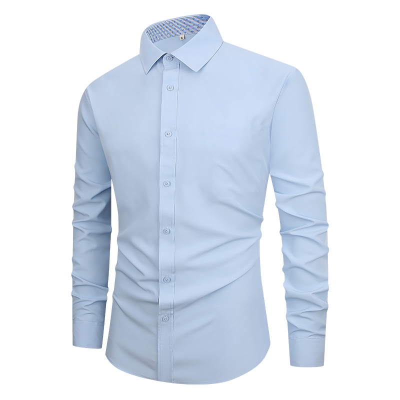 Mens Dress Shirts Formal Business Long Sleeves 4 Sided Elastic Casual Shirts Top - Picture 16 of 21