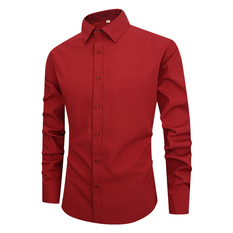 Mens Dress Shirts Formal Business Long Sleeves 4 Sided Elastic Casual Shirts Top - Picture 17 of 21