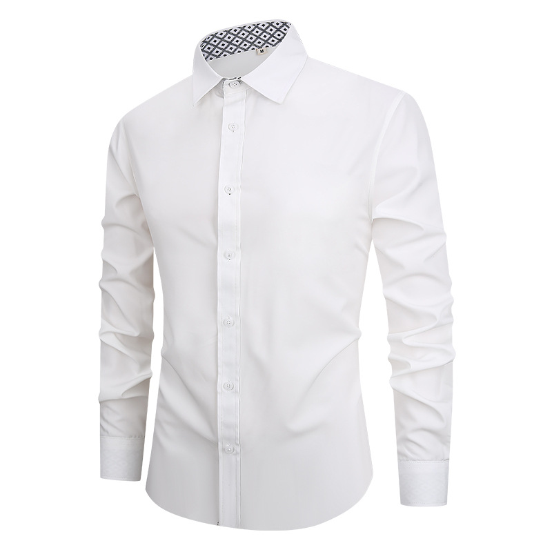 Mens Dress Shirts Formal Business Long Sleeves 4 Sided Elastic Casual Shirts Top - Picture 14 of 21