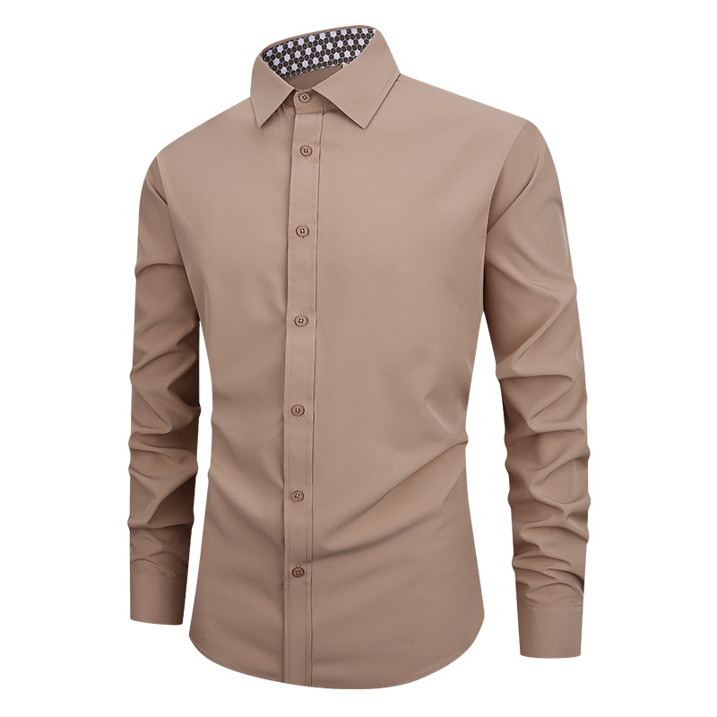 Mens Dress Shirts Formal Business Long Sleeves 4 Sided Elastic Casual Shirts Top - Picture 20 of 21
