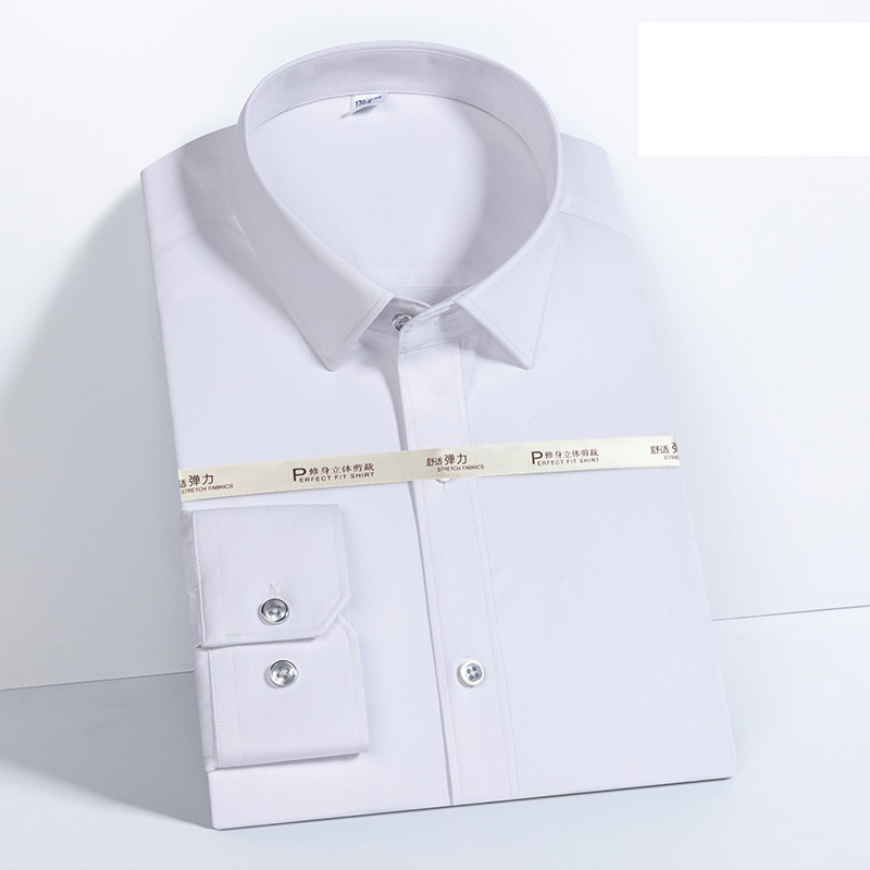 Men's Dress Shirts Long Sleeves Formal No Iron Elastic Bamboo Casual Shirt Tops - Picture 15 of 20