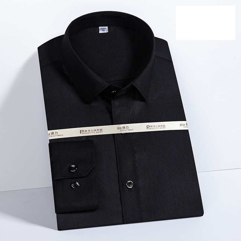 Men's Dress Shirts Long Sleeves Formal No Iron Elastic Bamboo Casual Shirt Tops - Picture 20 of 20