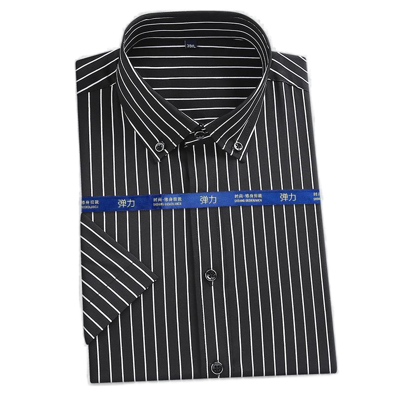 Mens Dress Shirts Office Short Sleeves Striped Bussiness Casual Summer Shirts - Picture 14 of 23